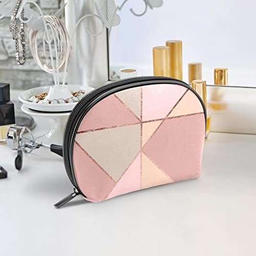 Toaletna torba, putna kozmetička torba za žene za žene, moderni geometrijski uzorak ružičasta