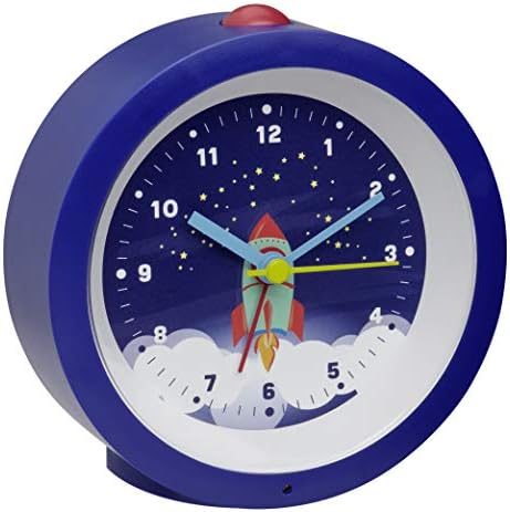 TFA-Dostmann 60.1033.06 Dječiji analogni motiv budilnika, Astronaut, bez otkucavanja, svemirske rakete, plava,