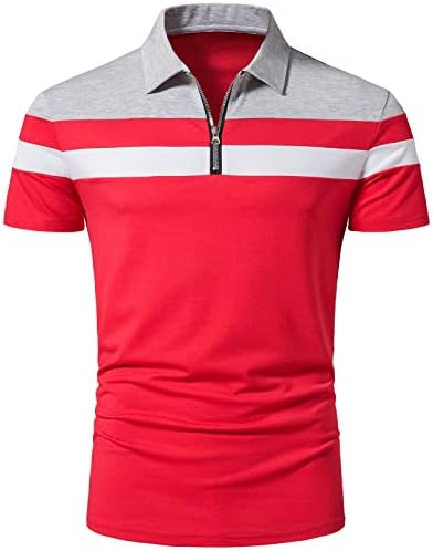 Vodani muški pološki rukav polozi u kratkim rukavima casual zip vitke fit golf t majice za muškarce patchwork