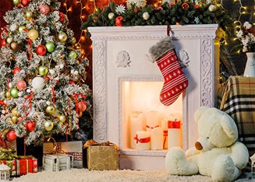 BELECO 10x8ft tkanina Božić zatvoreni dekor fotografija pozadina kamin čarape Božić Tree pokloni pozadina