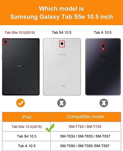 Galaxy Tab S5E Slučaj 2019 10.5 Tablet SM-T720 / T725, premium PU kožna futrola za više kuta