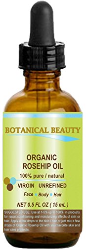 Botanička ljepota organsko ulje za šipak čisto. Za lice, kosu i tijelo. 0.5 Florida.oz.- 15 ml.