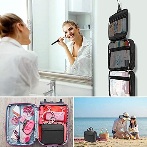 WDLHQC toaletska torba, travena viseća torba za šminku, vodootporni veliki kozmetički make up organizator