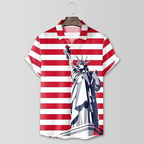 Muška Moda slobodno zastavu 3d digitalni tisak dugme rever kratki rukav Shirt Muška ljubičasta Dress Shirt