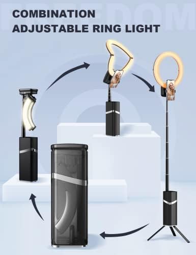 Woumlaiy prstenasto svjetlo sa stativom, proširivo 79 Selife postolje, Punjivo bežično sklopivo 10 LED
