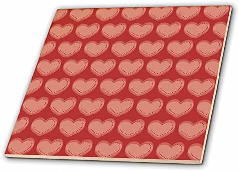 3drose Anne Marie Baugh - Valentine Patterns - uzorak srca narandžaste tačke-pločice