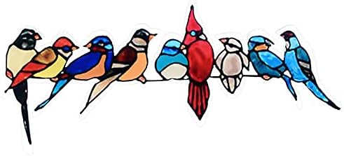 Yajun Vitraž Prozor Za Ptice Viseći Suncatcher Jednostavan Stil Cartoon Birds Ornamenti Zidni Privezak