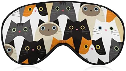 Slatka Mnoge mačke maske za spavanje mekano povez sa prenosnim očima za oči s podesivim kaišem