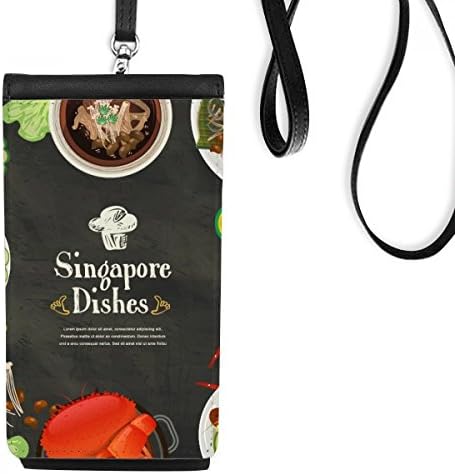 Singapur Poznata ukusna posuđa Telefon novčanik torbica Viseća mobilna torbica Crni džep