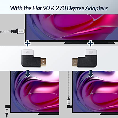 Elecan 8K HDMI 2.1 Kabel 10 Ft / 2 Pack, HDMI kabl od 48Gbps za 8k @ 60Hz 4k @ 120Hz 2K 1080p, Dynamic HDR,