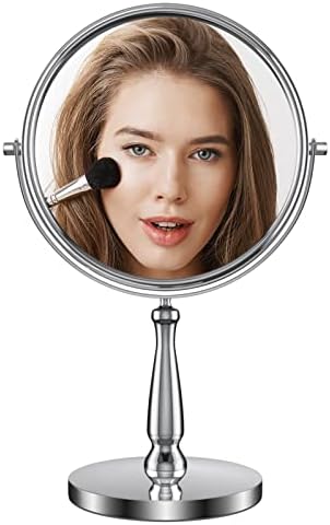 zelaxy 8 veliko ogledalo za šminkanje, dvostrano ogledalo za Uvećanje 1x 10x, okretno okruglo