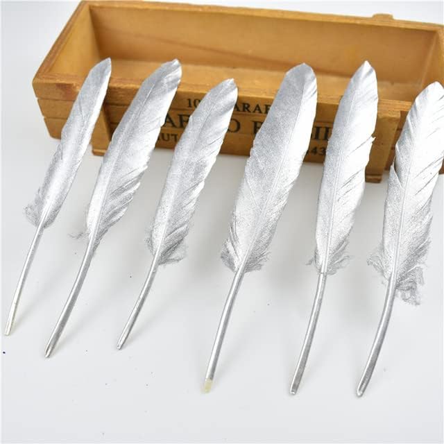 TTNDstore Umočeno zlatno pačje perje Gusje perje za 10-15cm/4-6inch Bijelo prirodno Fazansko perje