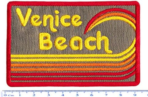 Vintage Style Venecija plaža Surfanje surfanje surfanje 9,5cm - Značka - zakrpe - 70-ih - surfanje -