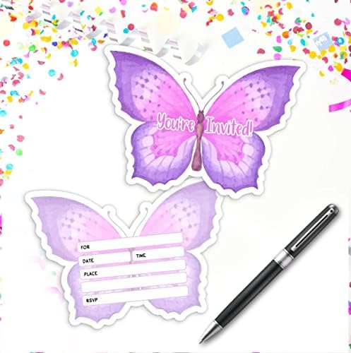 Simimi art 30 rođendanske pozivnice za leptire sa kovertama, leptir zabava za rođendanski dekor za vjenčanje