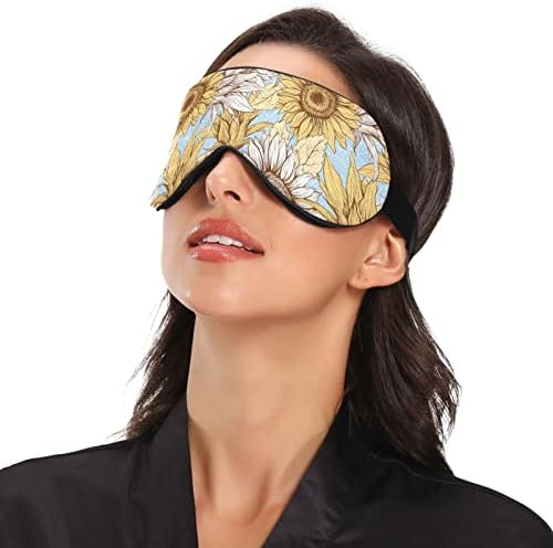 Unisex Sleep maska ​​za montažu sažetak-suncokretov-žetva noćna maska ​​za sjenilo udobne omotača za spavanje