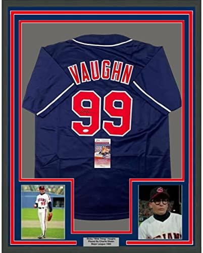 Uokvireni autogramirani / potpisan Charlie Sheen 33x42 Wild Thing Ricky Vaughn Major League