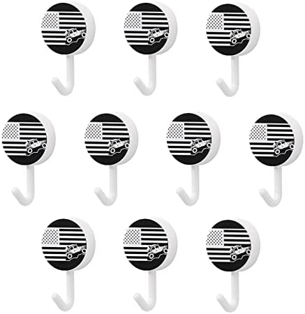 Američka zastava Offroad zidne kuke okrugle plastične kuke Izdržljive ljepljive kuke za kuhinju kupatilo 10