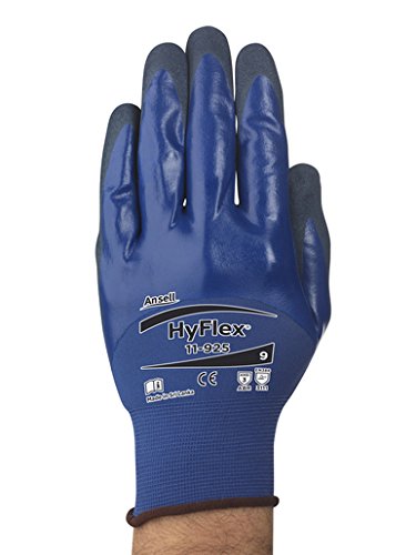 Ansell veličine 10 HyFlex® 18 Gauge Crne nitrilne radne rukavice sa dlanom i vrhom prsta sa