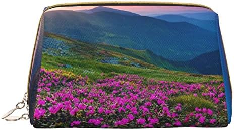 Priroda Ljubičasta cvijeća Meadow Mountain Scenic Mala putna vrećica za šminkanje za torbicu, prijenosna toaletna