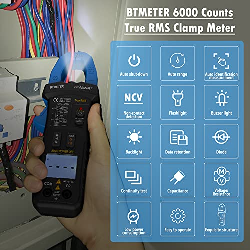 Btmeter Digital Clamp Multimeter BT-7200Smart, TRMS 6000 Brojčana za stezanje AVOMETER I & DC napon