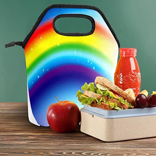 Guerotkr torba za ručak za žene, kutija za ručak za muškarce,ženska kutija za ručak,šareni art Rainbow uzorak