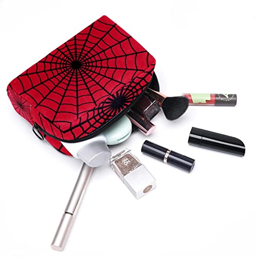 Red Black Spider Web Mala torbica za šminku za torbicu Travel Kozmetička torba Prijenosna toaletna vrećica za