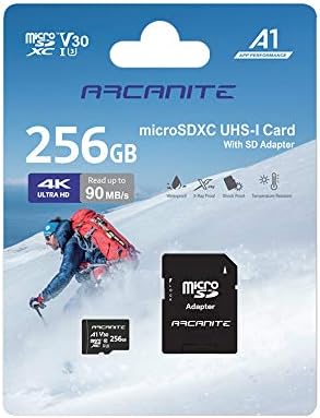 Arcanite 256GB microSDXC memorijska kartica sa adapterom - A1, UHS-I U3, V30, 4K, C10, Micro SD,