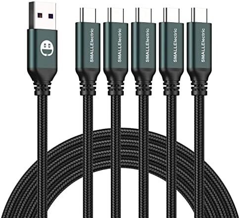 USB Tip C kabl 5-Pack 3ft, Smalleelektrični USB Tip A Do C kablovi za brzo punjenje za Samsung Galaxy S20