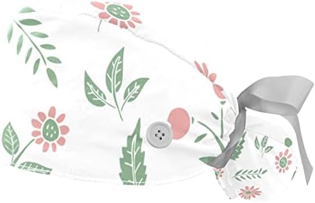 Niaocpwy lišće Podesiva radna kapa sa tasterima elastična vrpca za vezanje za žene za žene