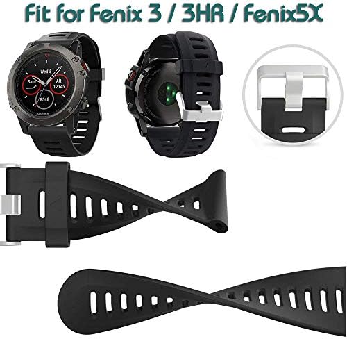 Zeehar Watch Band za Garmin Fenix ​​3 / Fenix ​​3 HR / Fenix ​​5x, mekani silikonski zamjenski ručni remen