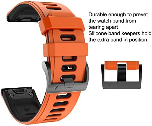 FULNES silikon pametni satovi narukvice za narukvice za Garmin Fenix ​​7x 7 6x 6 PRO 3HR izdanje 22 26mm