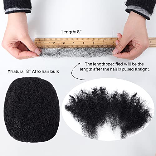 Orientfashion Afro Kinkys Bulk Human Hair for Dreadlock Extensions, 8inch 1pack 30gram pletena kosa,Loc Repair,