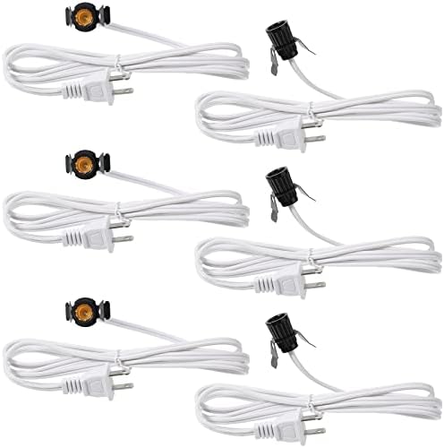 6 kom isječak u kabelu lampe sa E12 svjetlosne utičnice Bijela jednokratna kabela za zamjenu kabela