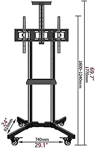 Kolica Knoxc, kolica za nosač nosača montaža Podna mobilna TV stalak sa montincima Podesiva dual-ladicu