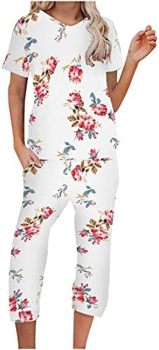 Ženski pamučni grafički Print cvjetni set pantalona za tinejdžerke ljetna jesen MV MV