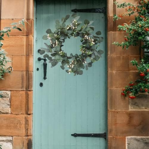 Zhyh 20 inča eukaliptus vijenac umjetni lišće cvijet lažni vijenac za vjenčani ukras u prednjim vratima