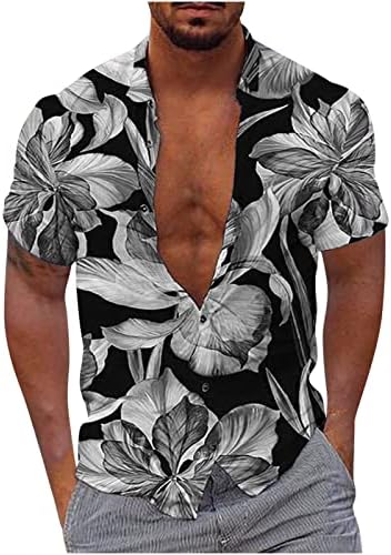 Muška havajska košulja ljetni pamuk kratki rukav donji šorc labave Tropske štampane majice za odmor
