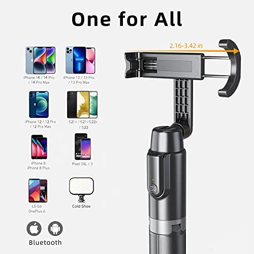 Selfie Stick Stativ za iPhone, stalak za mobilni telefon za snimanje bežičnim daljinskim upravljačem, lagani