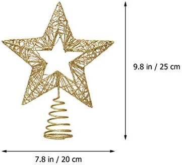 Bestoyard Božićni dekoracija Božićna umjetnička zanat Božićno stablo Topper Iron Star Dekoracija