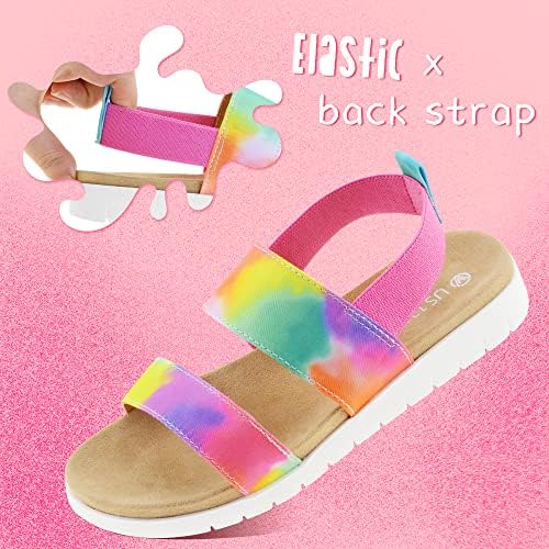 Sandale za djevojčice otvorene pete dječje ljetne ravne sandale Casual modne cipele s elastičnim naramenicama