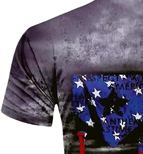 XXBR MENS vojnike kratkih rukava Patriotska američka zastava majica Neovisnosni dan Slim Slim Fit mišićne