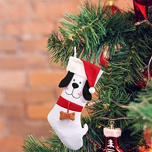 WODMB 2pcs / Set Dog Božićne čarape sa kostiju PORPERATIVNE KIDS KNJIGE POKLONSKE TORBE STRANE