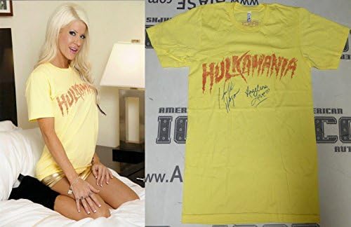 Hulk Hogan Angelina Love Potpisan događaj istrošena košulja TNA Hulkamania PSA / DNK WWE - autogramirani