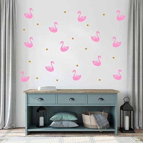 Swan Decal Polka Dot zidne naljepnice slatki rasadnik dekor šarene zidne naljepnice za djevojčice