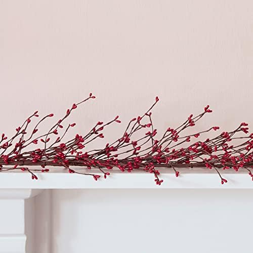 SVJETLO4FUN, Inc. Božićni vijenac Umjetno crvene bobice za odmor Viseće ukrašavanje - 5ft