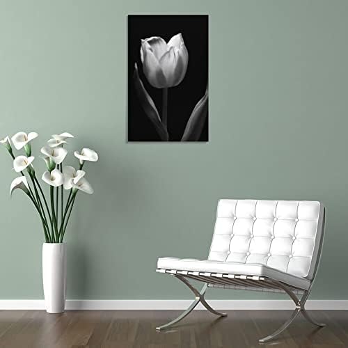 Nordijsko crno-bijelo apstraktno cvijeće u cvatu plakat platno slikarstvo zidna umjetnička slika ruže Lala platno