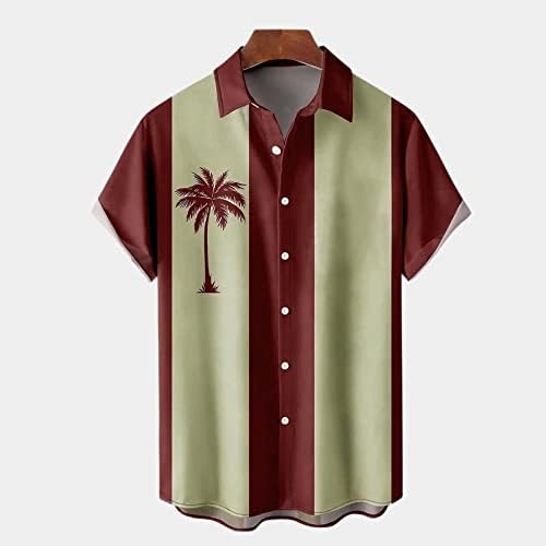 Grafički majica moda Muška majica Casual Butter Hawaii Striped Print Beach kratki rukav Torp bluza