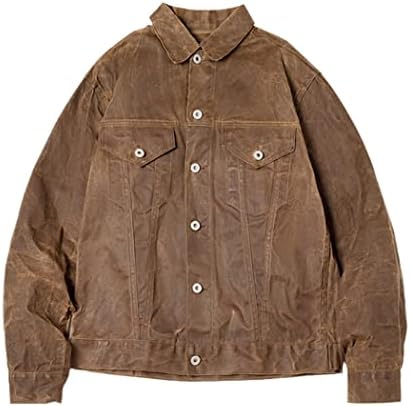 Retro muško voskana jakna od voštana jakna Canvas Cotton Khaki Vojni uniformni ležerni radni kaputi