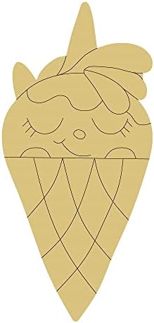 Kornet za sladoled dizajn linija izrezana dječija soba dekor za rođendansku zabavu MDF oblik platna