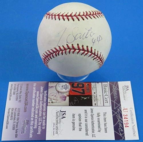 Takashi Saito potpisao je OML Baseball ~ La Dodgers ~ JSA U34194 - AUTOGREMENA BASEBALLS